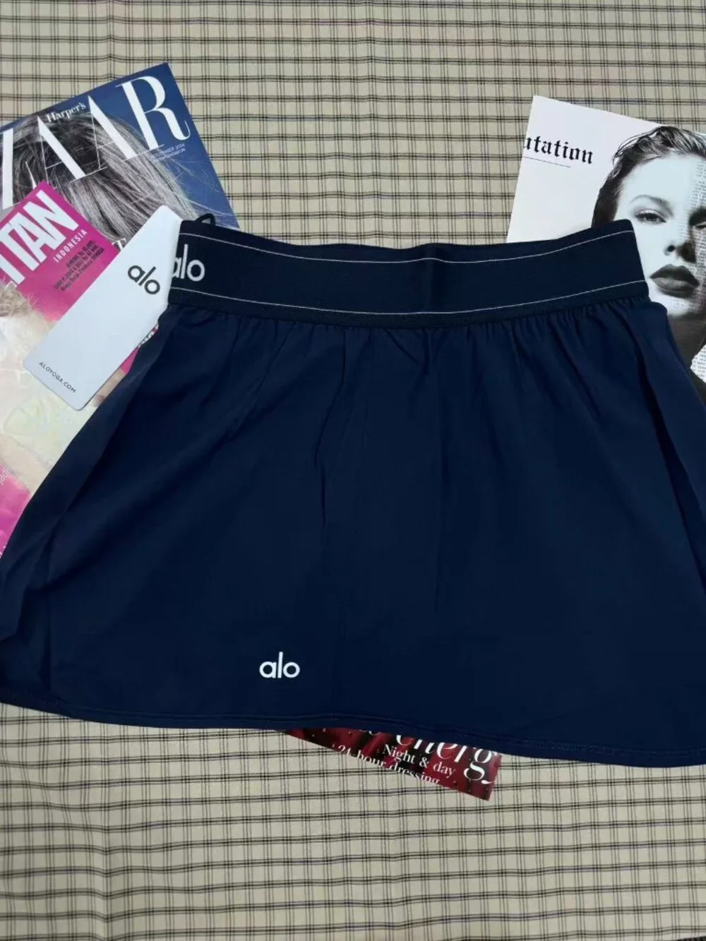 NWT Alo Yoga Match Point Tennis Skirt Navy Blue Skort Tenniscore Preppy🍻🏃‍♀️